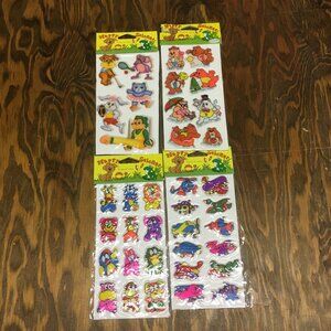 Vintage puffy stickers lot still in original packages cute animals airplanes